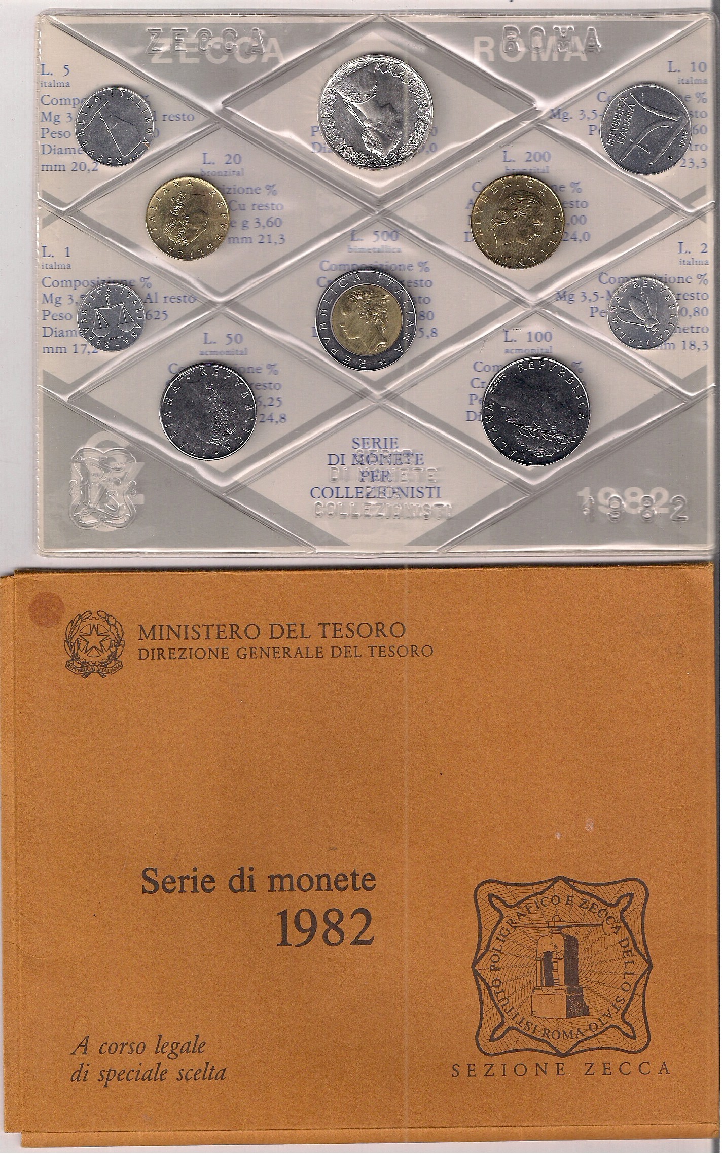 Serie completa di 10 monete della Zecca Italiana - Lotto di 10 serie in conf. originali