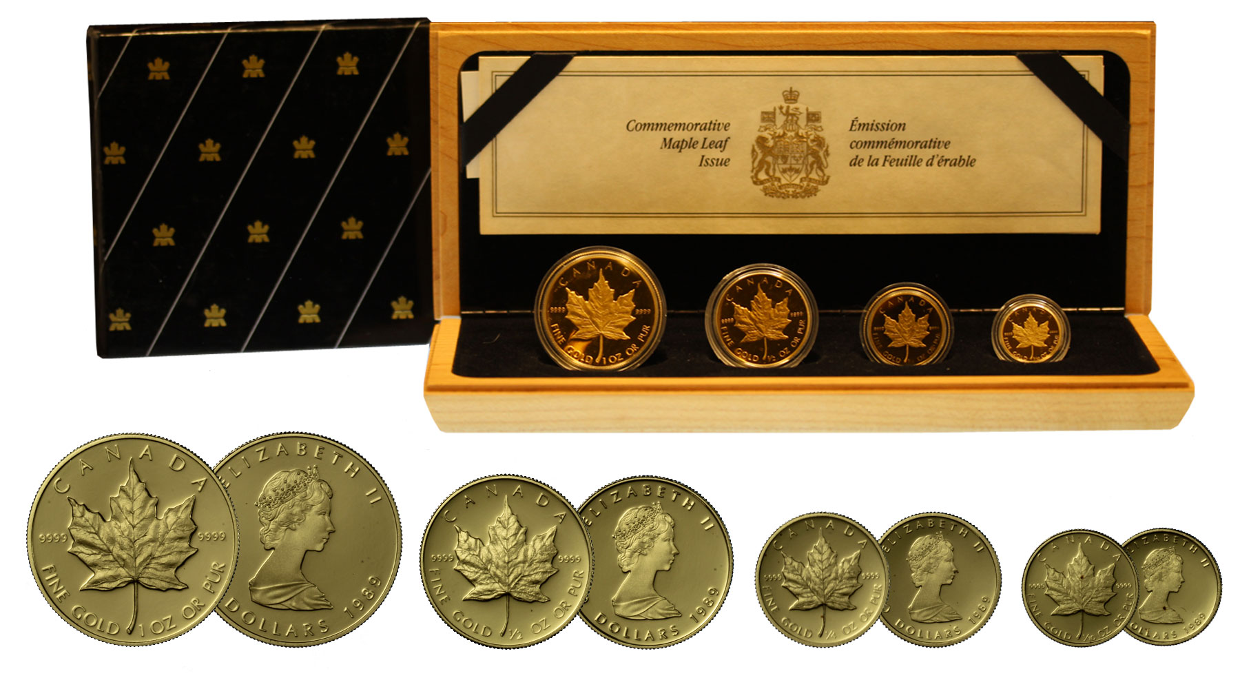 Set da 50 - 25 - 10 - 5 dollari gr. 57,53 in oro 999/000 - Tiratura 7.000 pezzi - conf. originale 
