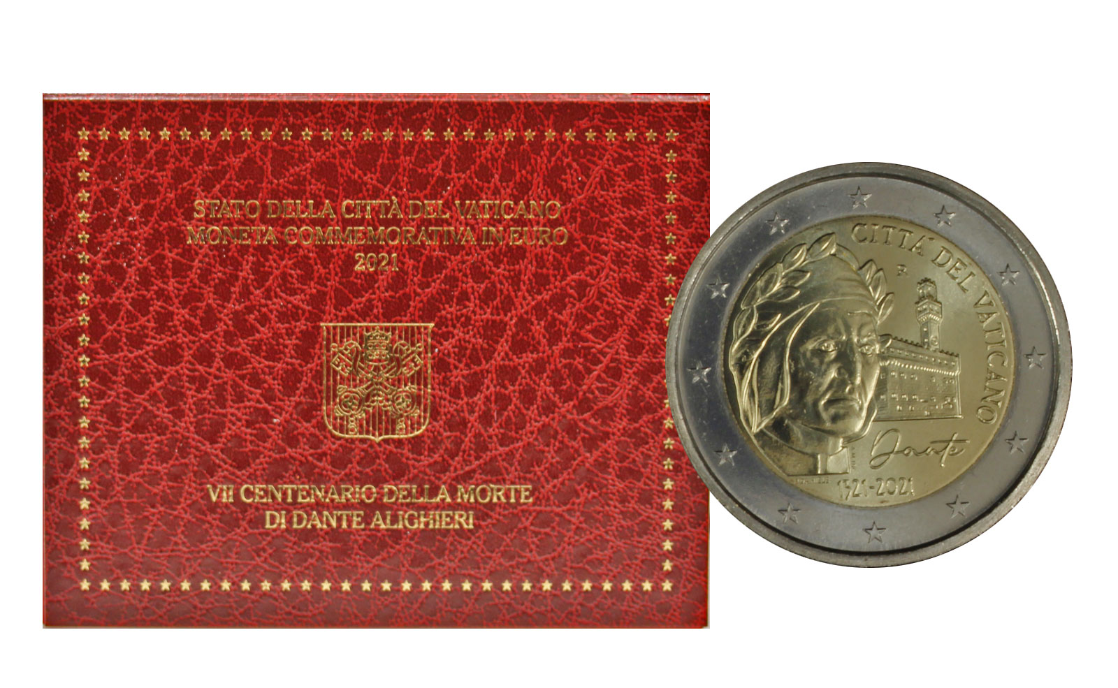 VII Centenario della morte di Dante Alighieri - 2 Euro in confezione ufficiale