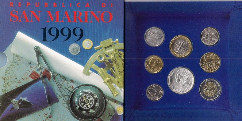 Serie completa di 8 monete "L'uomo verso il terzo millennio IV serie" - Lotto di 5 pezzi