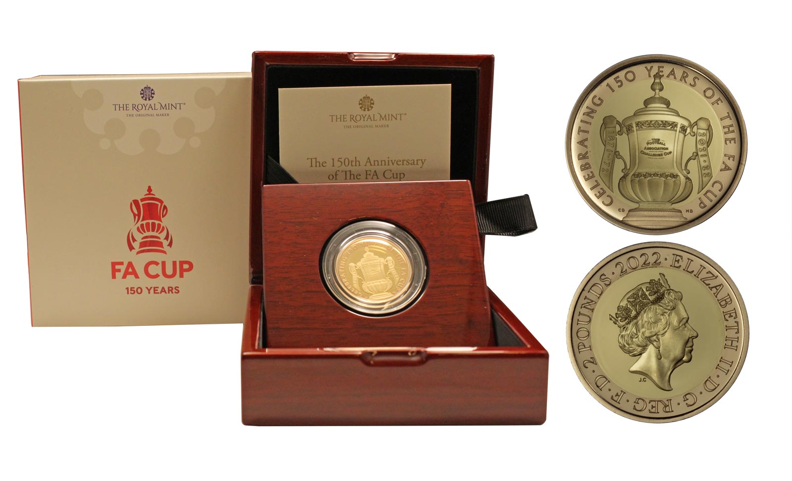 "FA Cup - 150° anniversario" - 2 pounds gr. 15,98 in oro 917/000 - Tiratura 200 pezzi