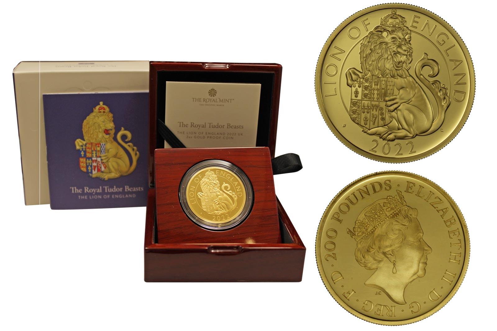 "Tudor Beasts: Leone d'Inghilterra" -  200 pounds gr. 62,42 in oro 999/000 - Tiratura 175 pezzi