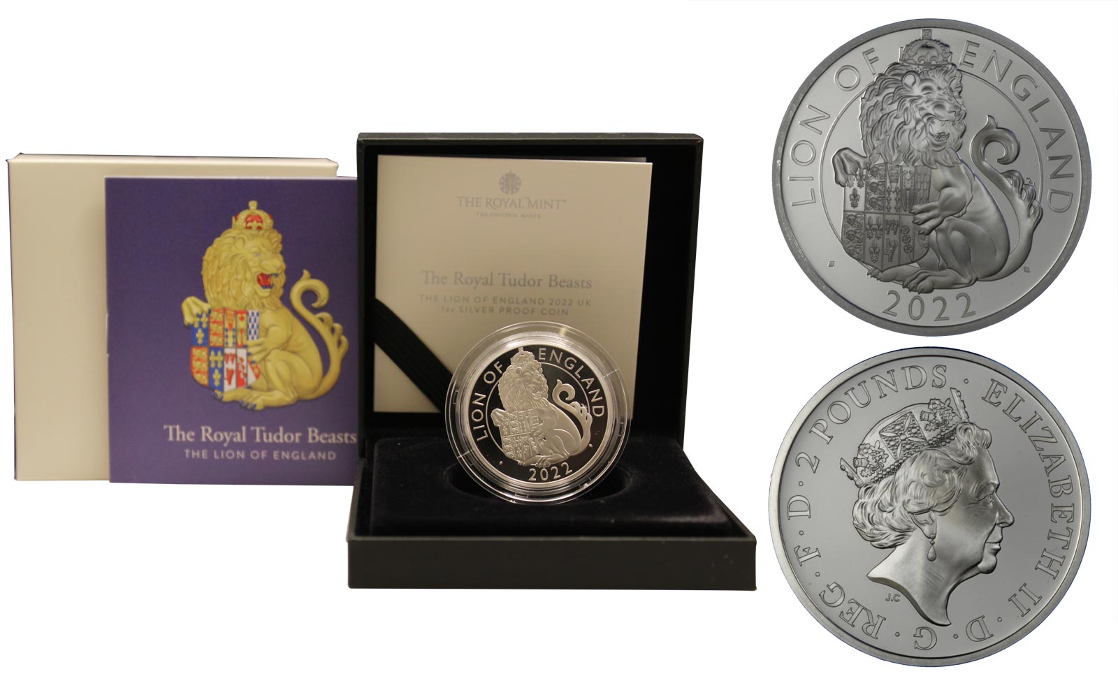 "Tudor Beasts: Leone d'Inghilterra" - Moneta da 2 sterline gr. 31,21 in ag 999/000