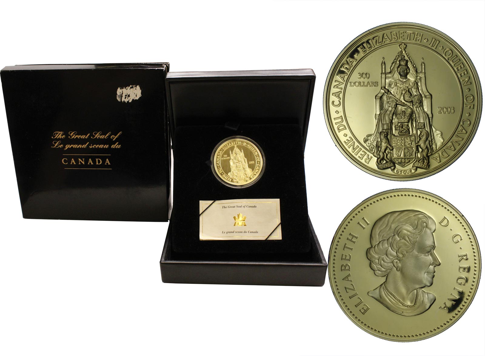 "Gran sigillo del Canada" - 300 dollari gr. 60,00 in oro 585/000 - conf. originale