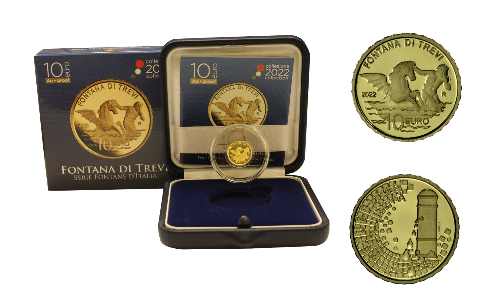 "Fontana di Trevi" - 10 Euro gr. 3,00 in oro 900/000 - Tiratura 1500 pezzi