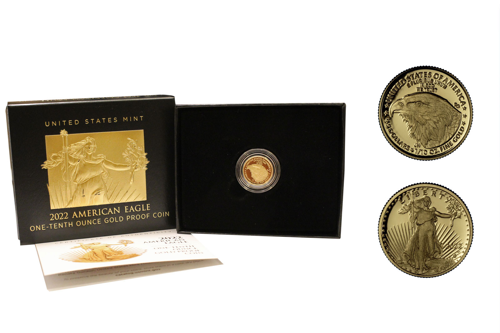 "American Eagle, NUOVO DISEGNO" - 5 dollari gr. 3,393 in oro 917/000
