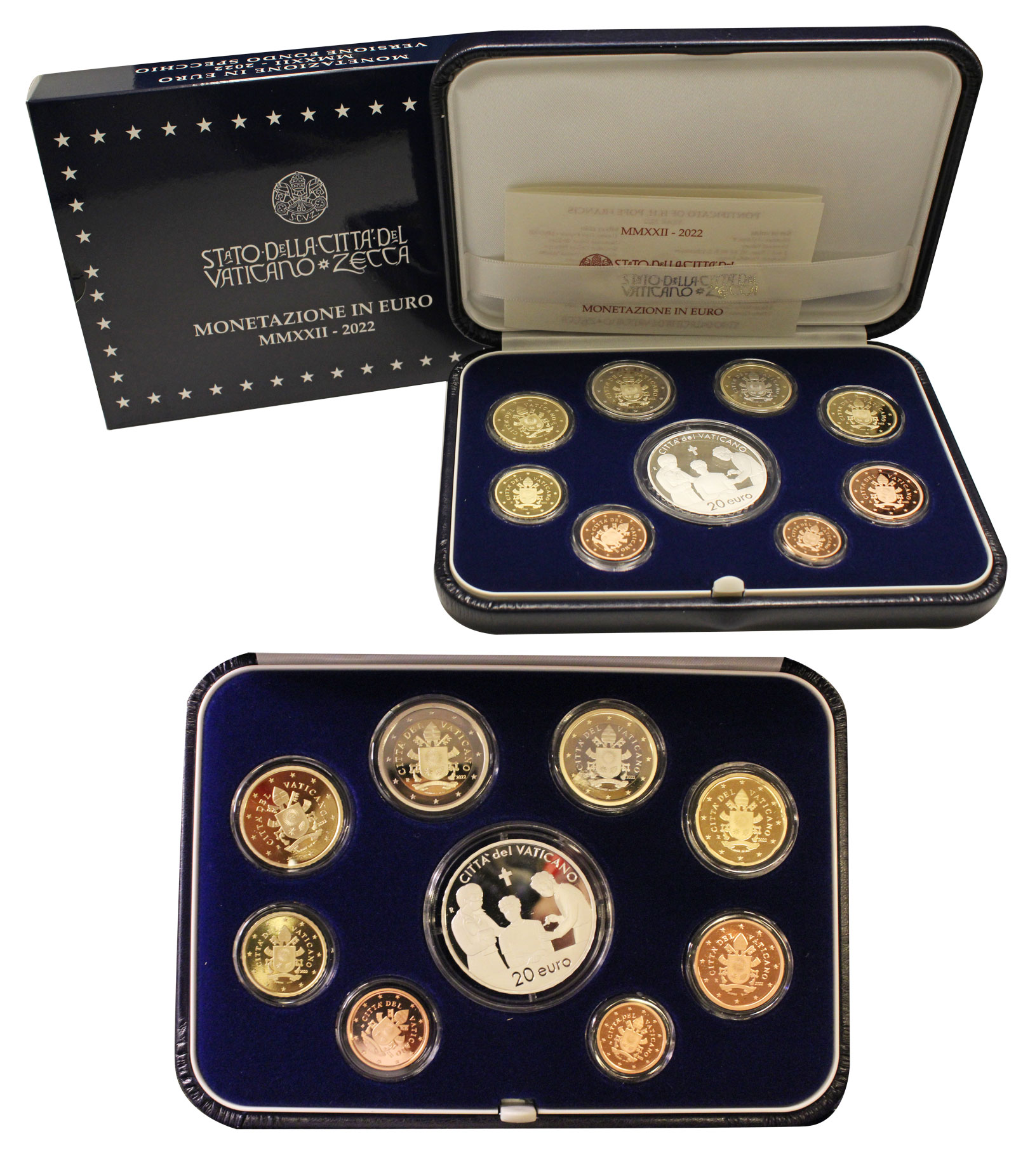 Papa Francesco - Serie completa di 9 monete con 20¤ in argento in confezione originale