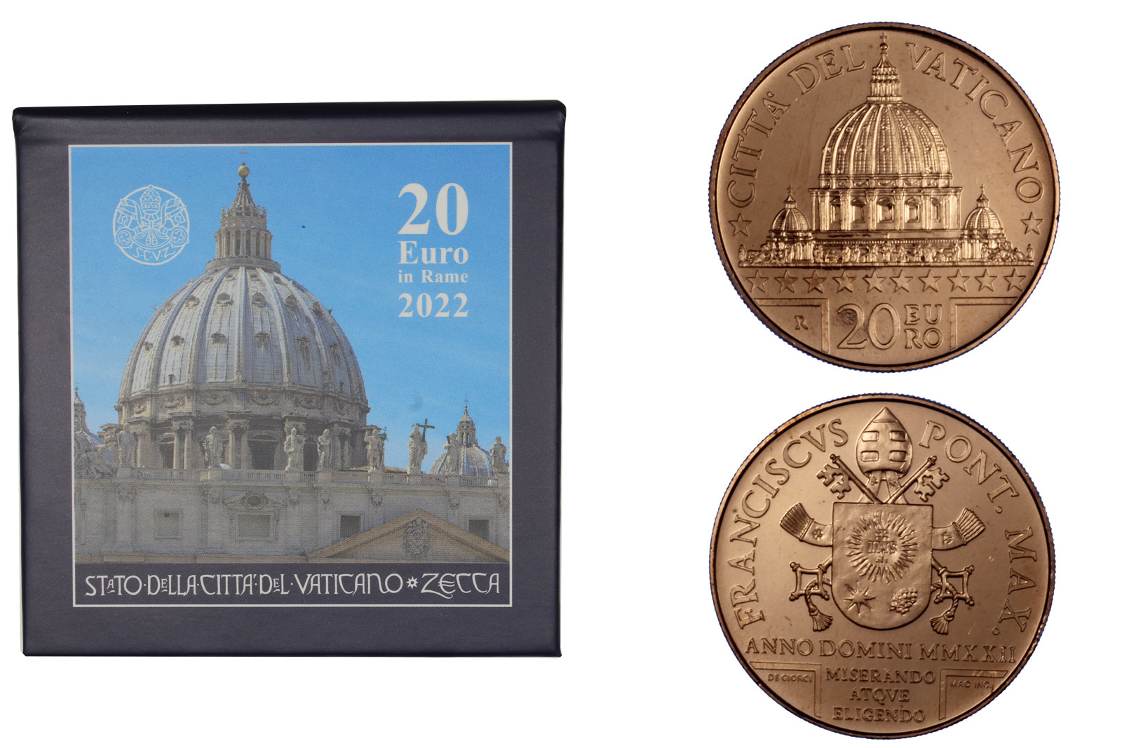 "Arte e Fede: Cupola di San Pietro " - moneta da 20 Euro in rame in blister