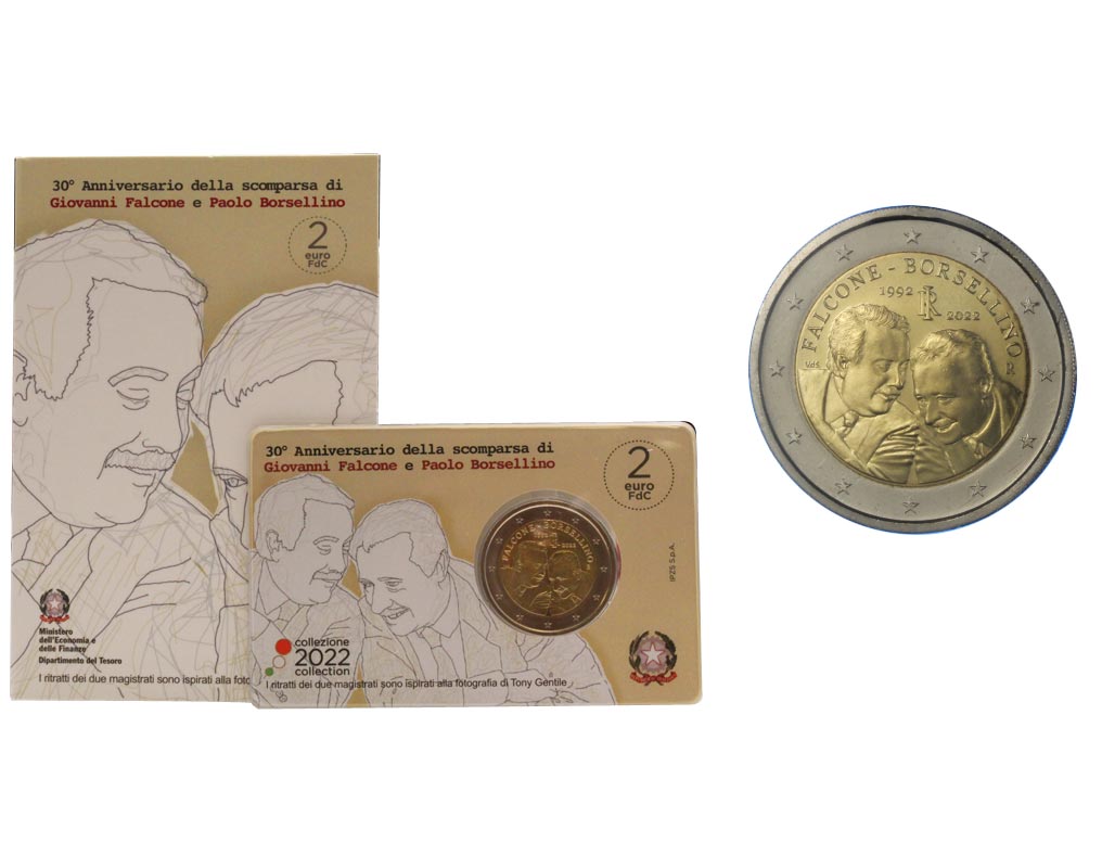 "30° anniversario scomparsa di G. Falcone e P. Borsellino" - moneta da 2 euro in confezione ufficiale