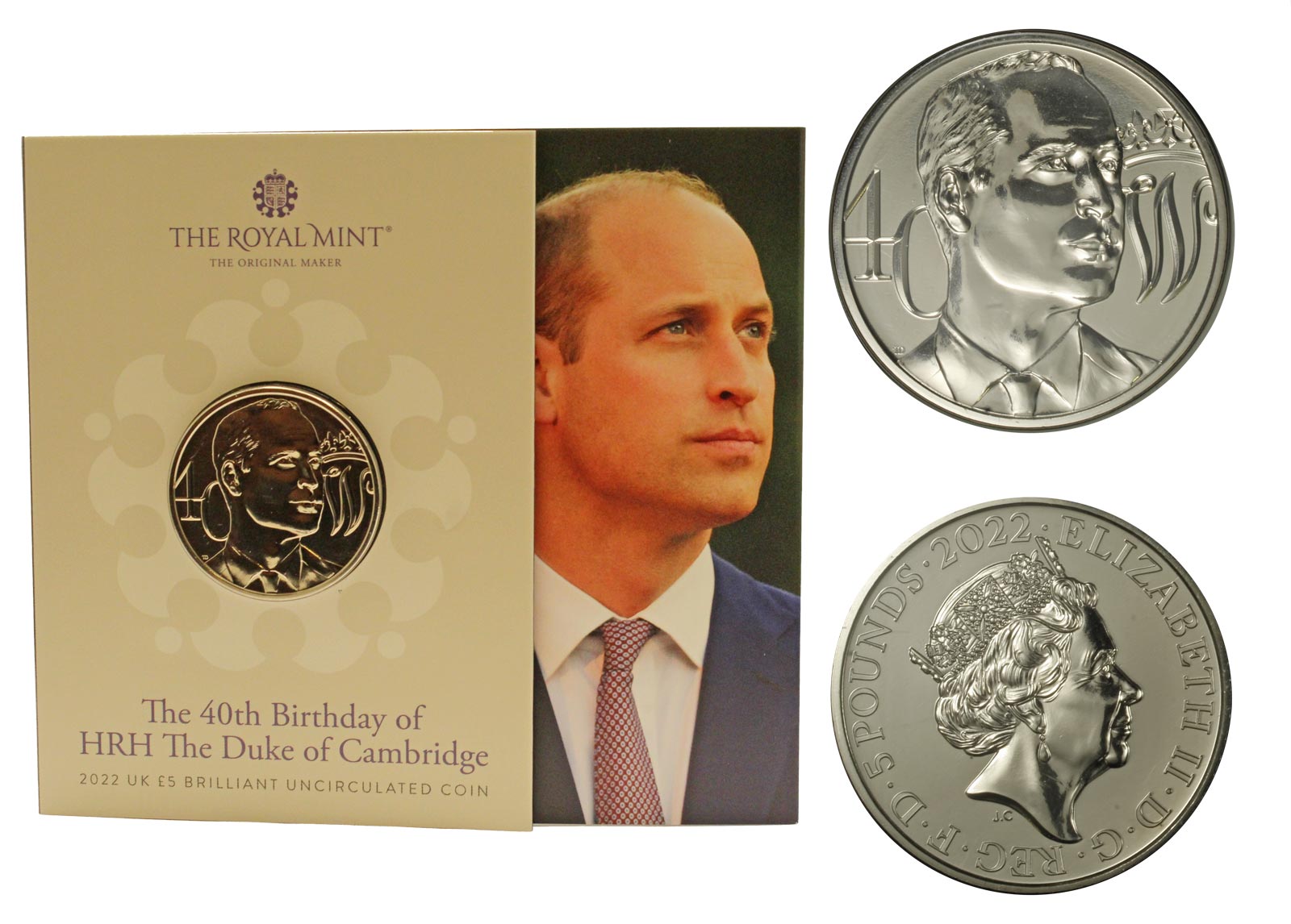 "40 compleanno del Principe William" - Moneta da 5 sterline in nickel in folder