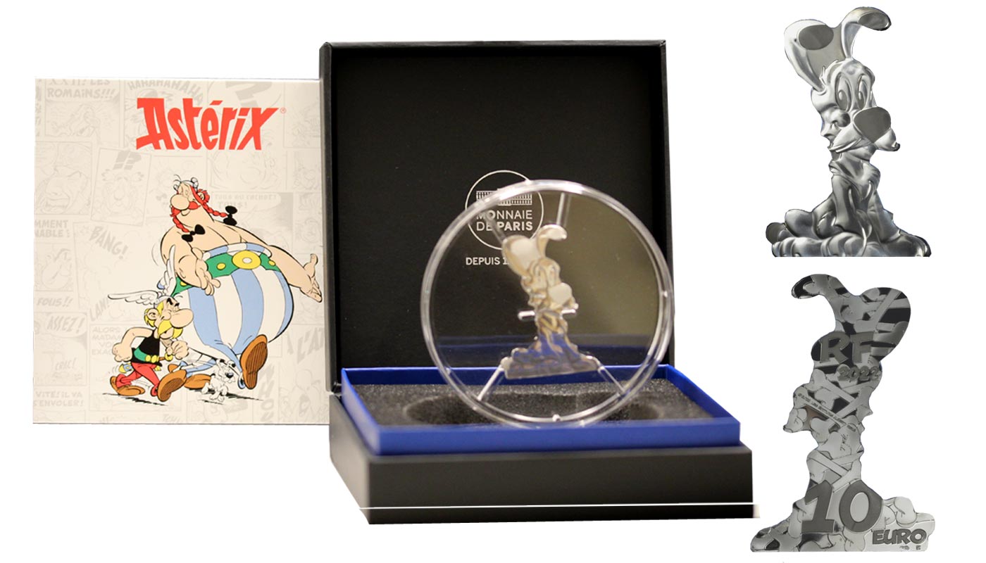 "Asterix - Idefix " - 10 euro gr. 22,20 in ag. 999/ - Tiratura 3000 pezzi 
