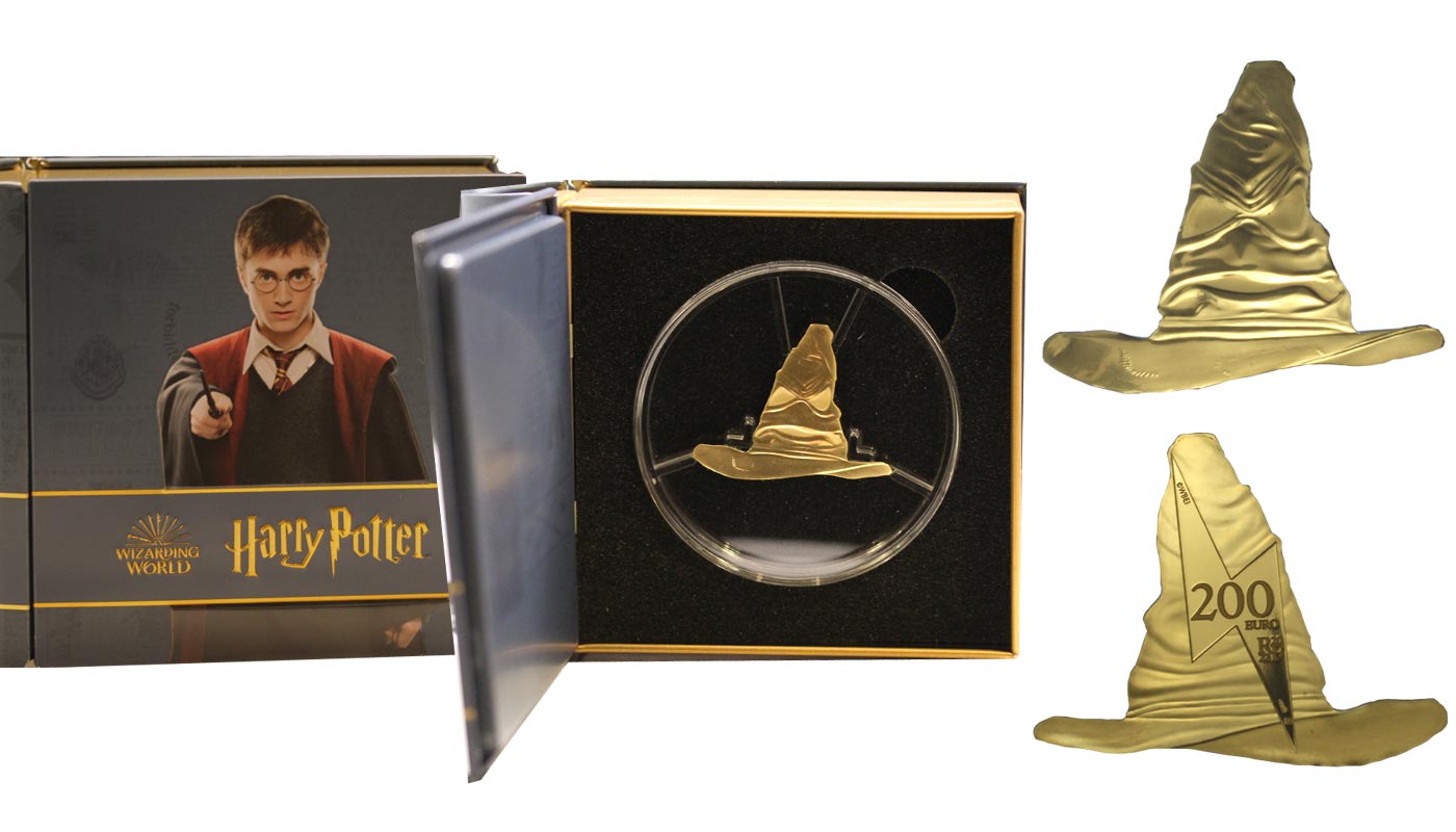 "Harry Potter - Cappello Magico" - 200 euro gr. 31,10 in oro 999/000 - Tiratura limitata 250 pezzi 