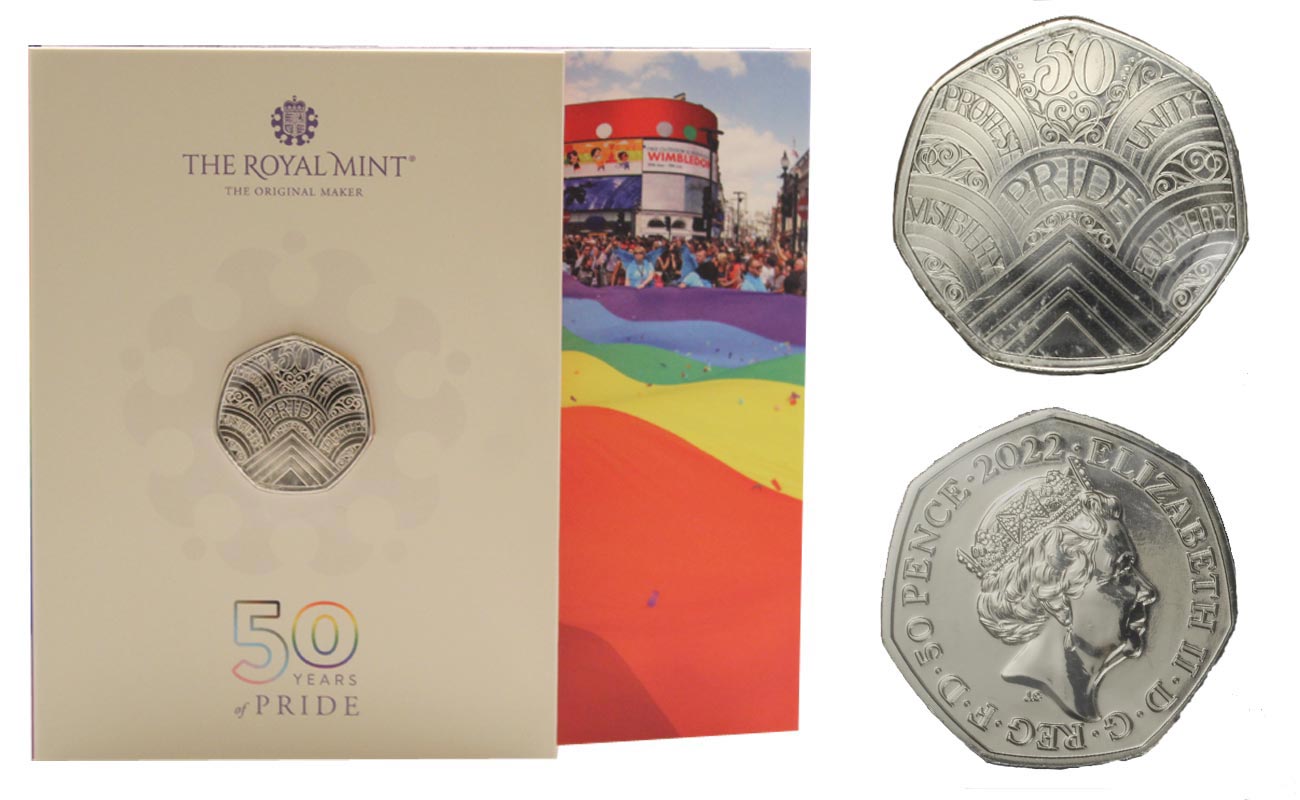 "50 anni di Pride" - Moneta da 50 pence in nickel