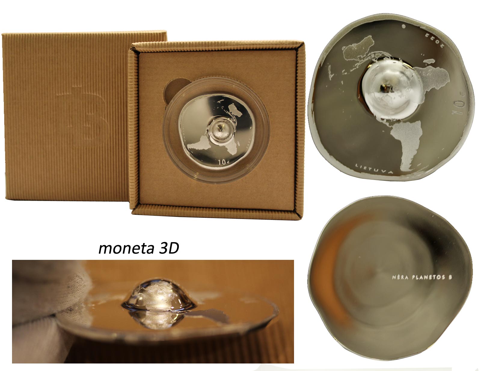 "There is no Planet B" - Moneta 3D da 10 euro gr. 23,30 in ag. 925/000 - Tiratura 2750 pz