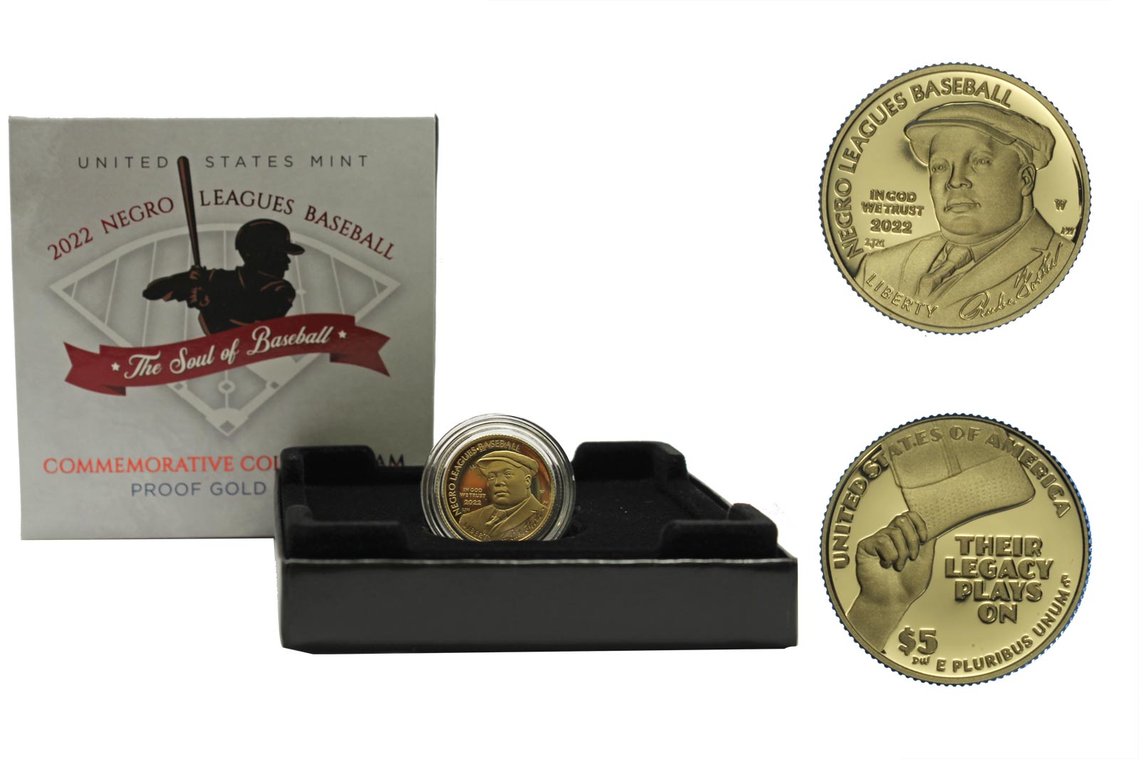"Negro League Baseball" - 5 dollari gr. 8,35  in oro 900/000 