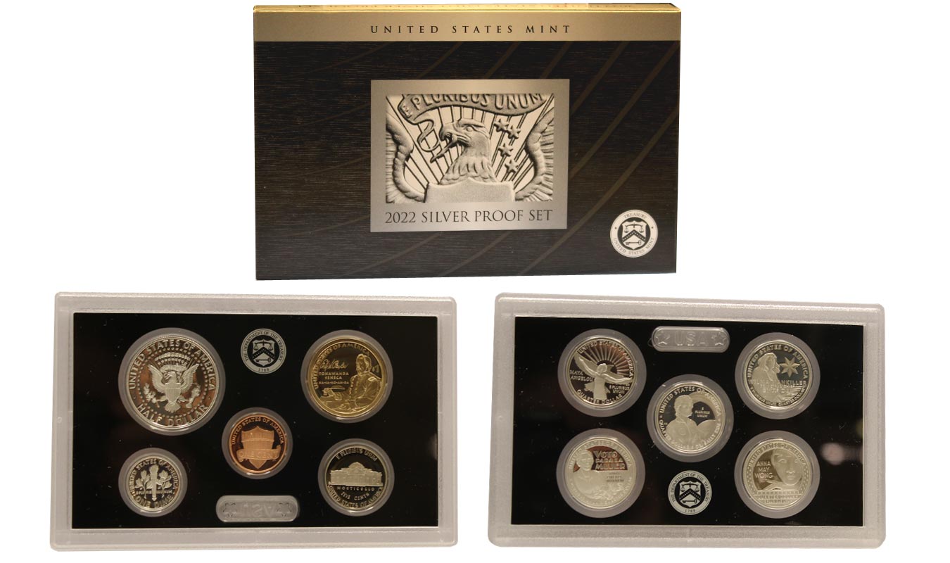 Serie annuale completa di 10 monete con quarti di dollaro "American Woman" in argento