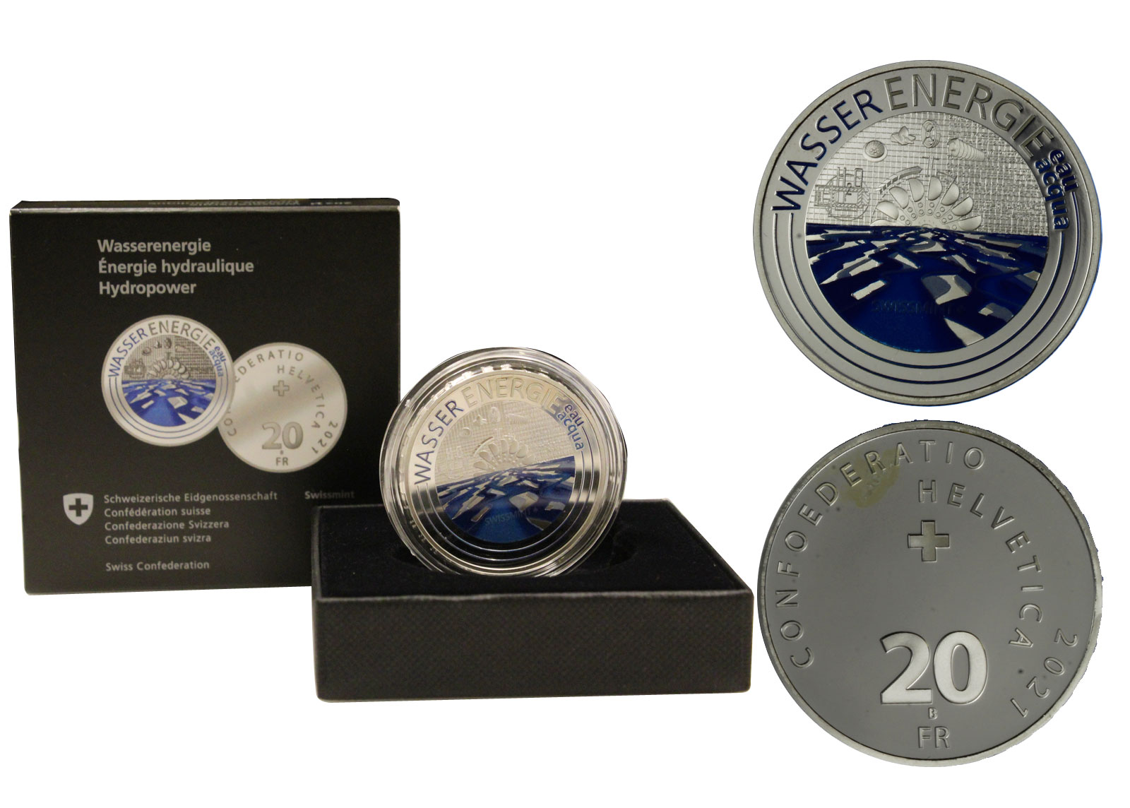 "Energia idroelettrica"" - Moneta da 20 Franchi gr. 20 in argento 835/000