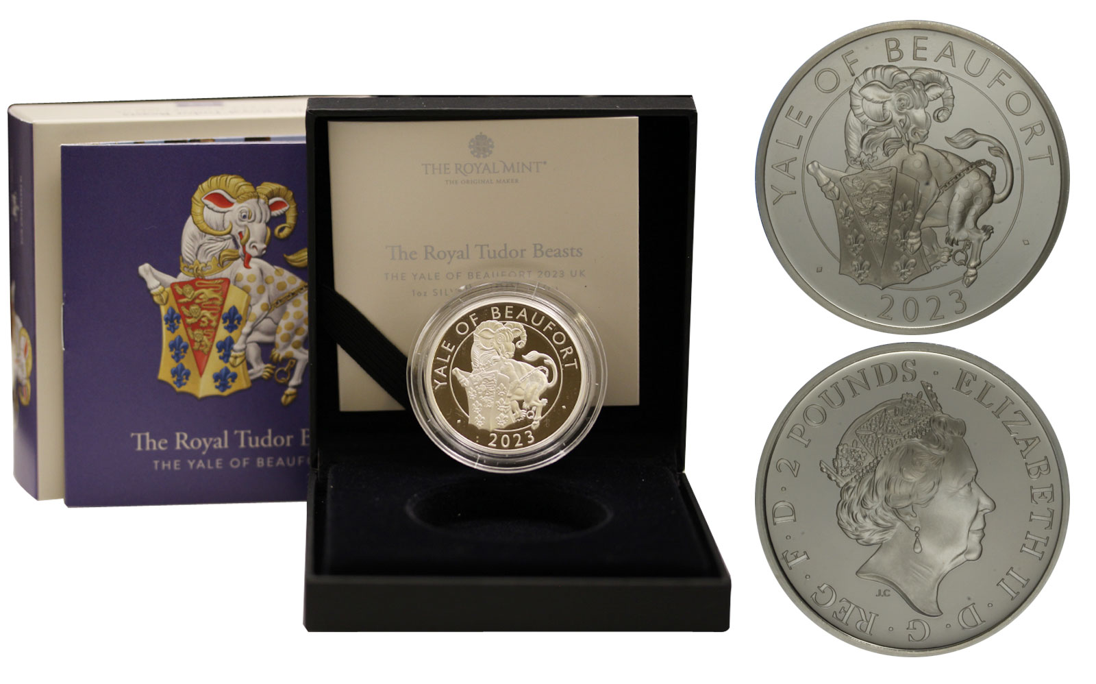 "Tudor Beasts: Yale di Beaufort" - Moneta da 2 pounds gr. 31,21 in ag 999/000