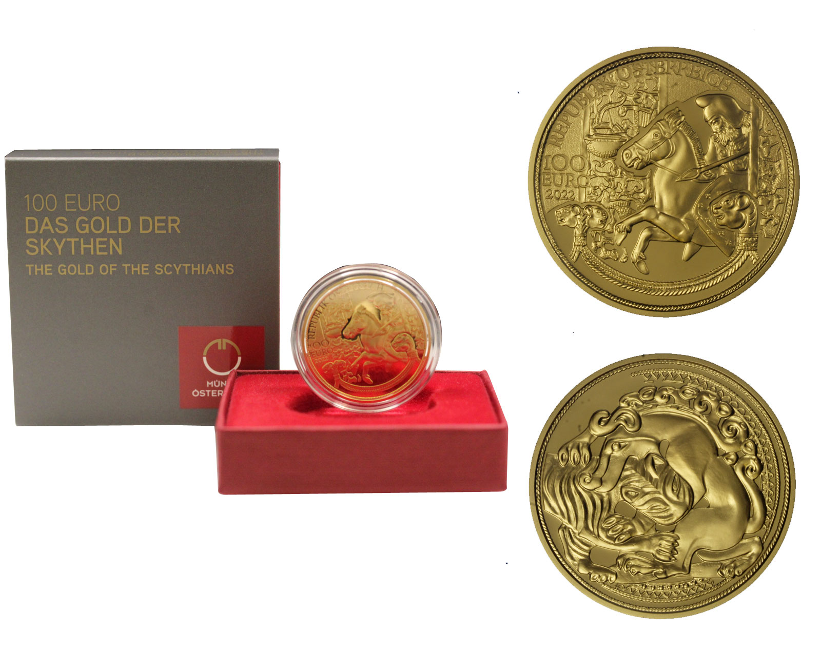 "La magia dell'oro: Sciti" - Moneta da 100 Euro gr.15,78 in oro 986/000