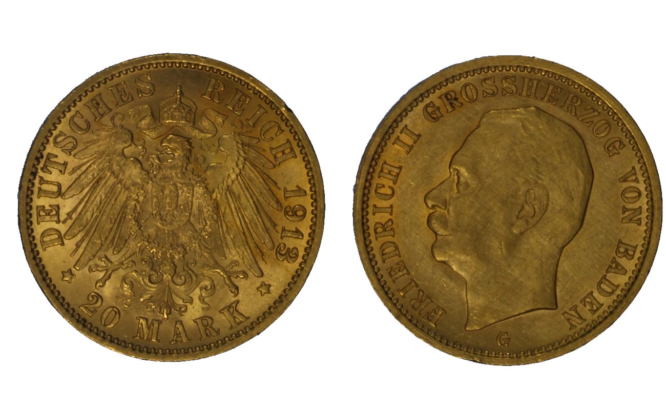 Federico II - 20 marchi gr. 7,96 in oro 900/