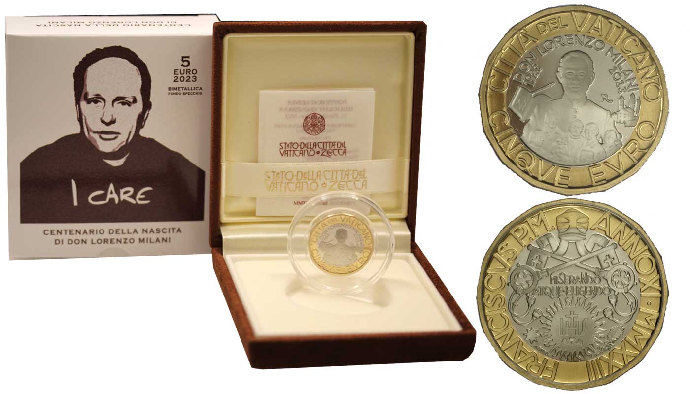 Centenario della morte di Papa Benedetto XV - moneta da 5 euro bimetallica in confezione ufficiale