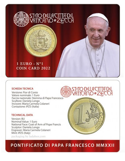 Papa Francesco - 1 Euro - In coincard n 1