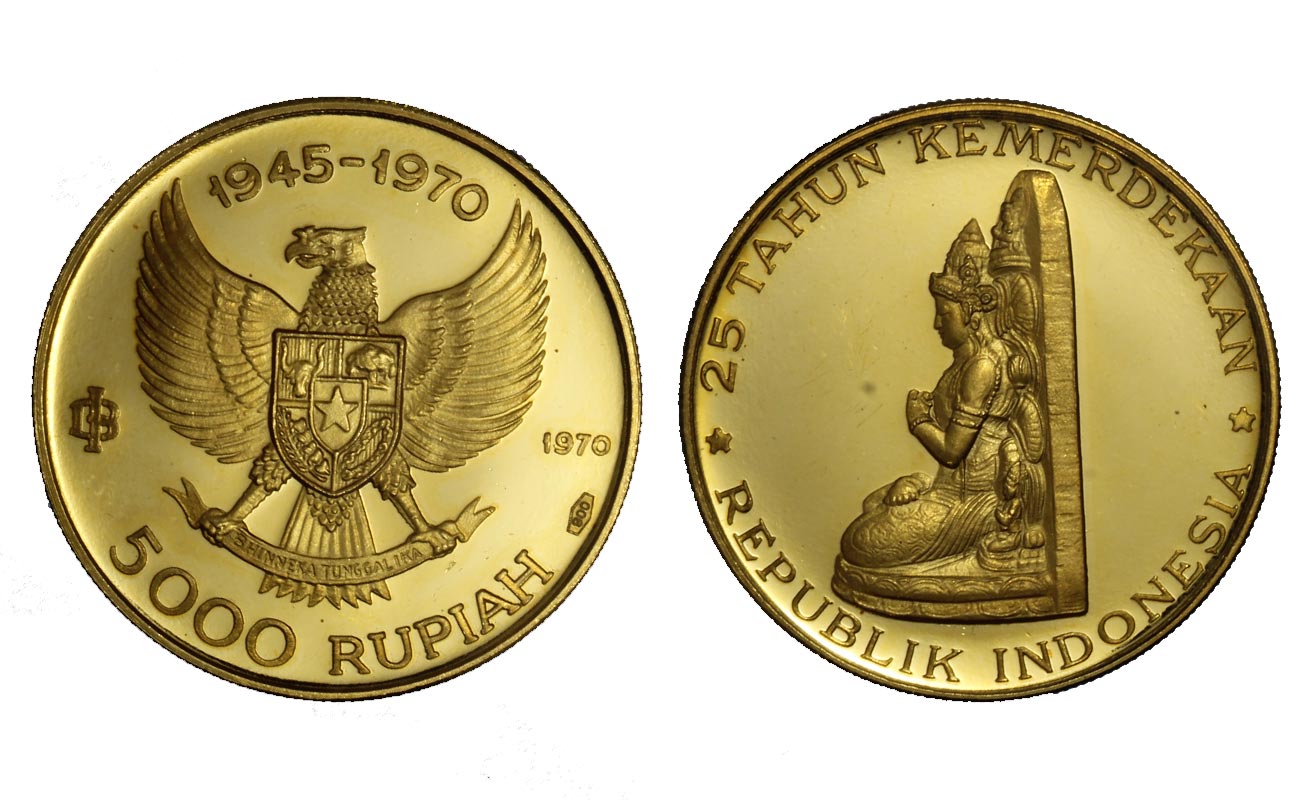 "200Anniv. di Indipendenza" - 5000 rupie gr.12,34 in oro 900/