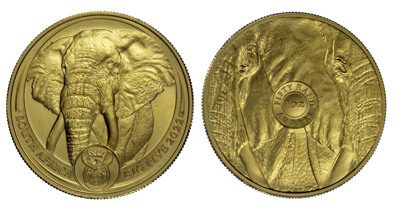 "Big Five: Elephant" - Oncia gr. 31,103 in oro 999/