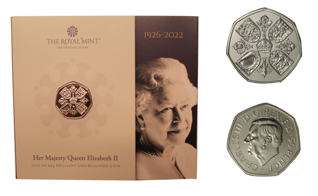 "In memoria della Regina Elisabetta II" - Moneta da 50 pence in nickel