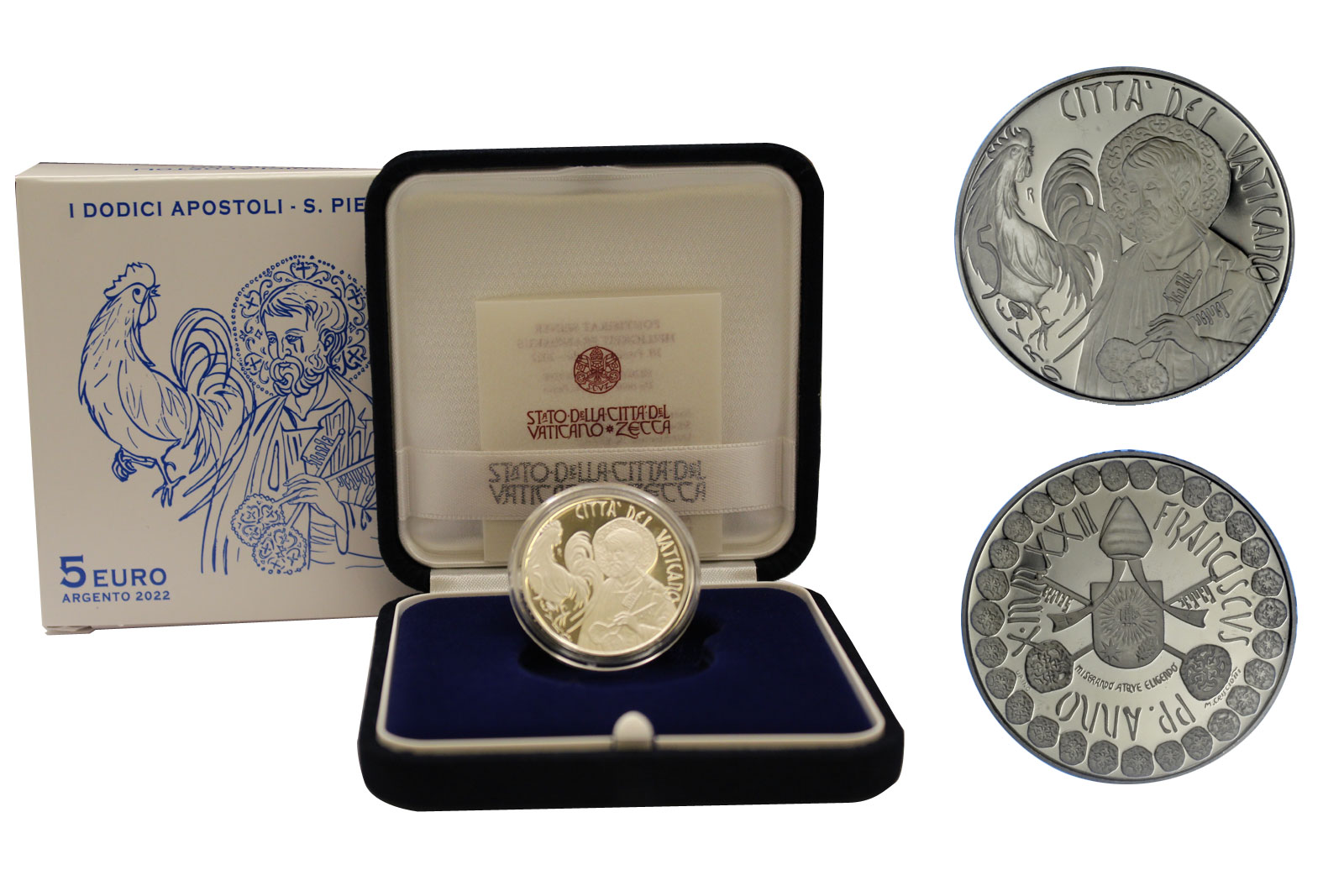 "I 12 Apostoli: S. Pietro" - moneta da 5 Euro gr. 18 in ag. 925/000
