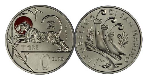 Serie "Calendario Lunare - Tigre" - moneta da 10 euro in cupronichel