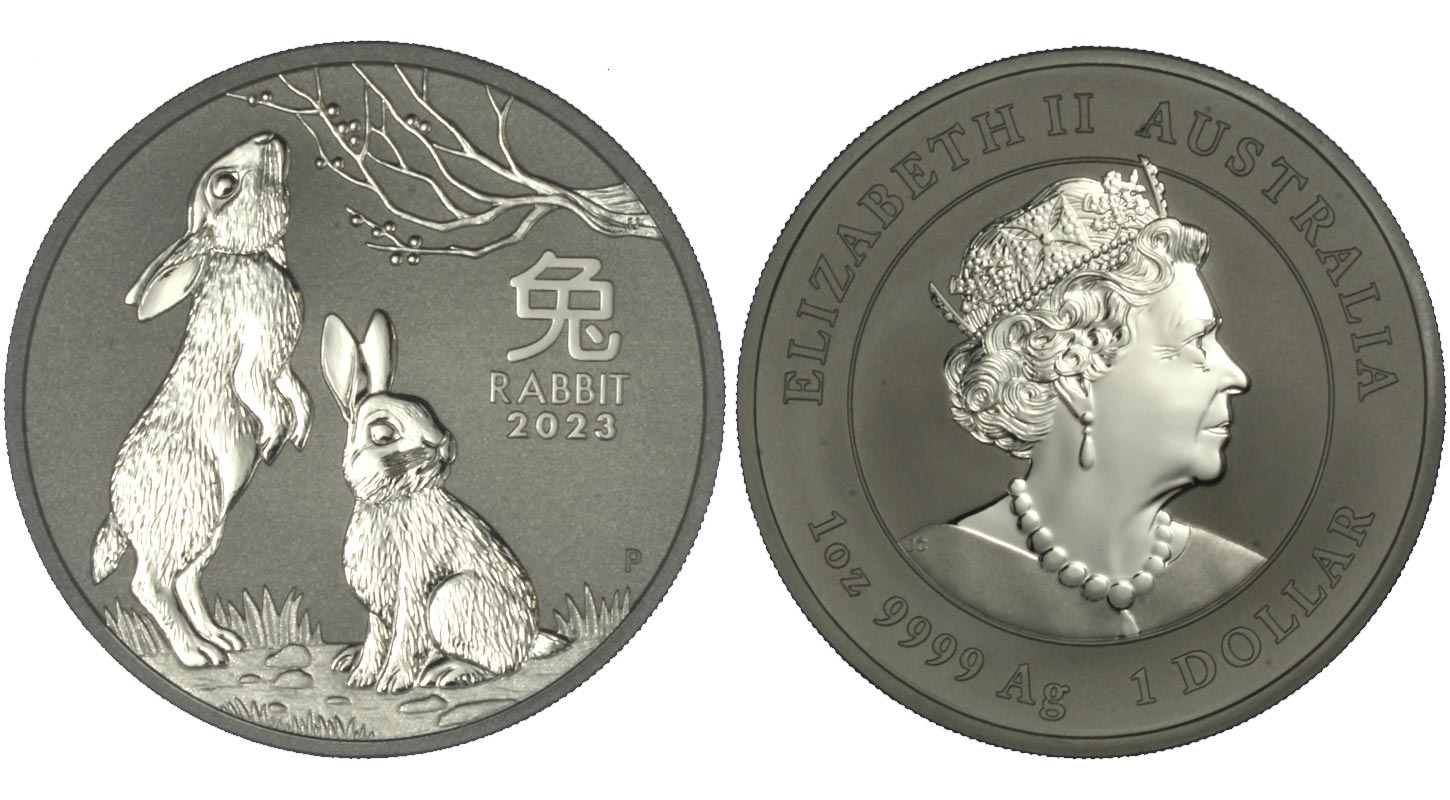 Calendario cinese III Tipo - Anno del Coniglio - moneta da 1 dollaro gr. 31,103 in ag. 999/000
