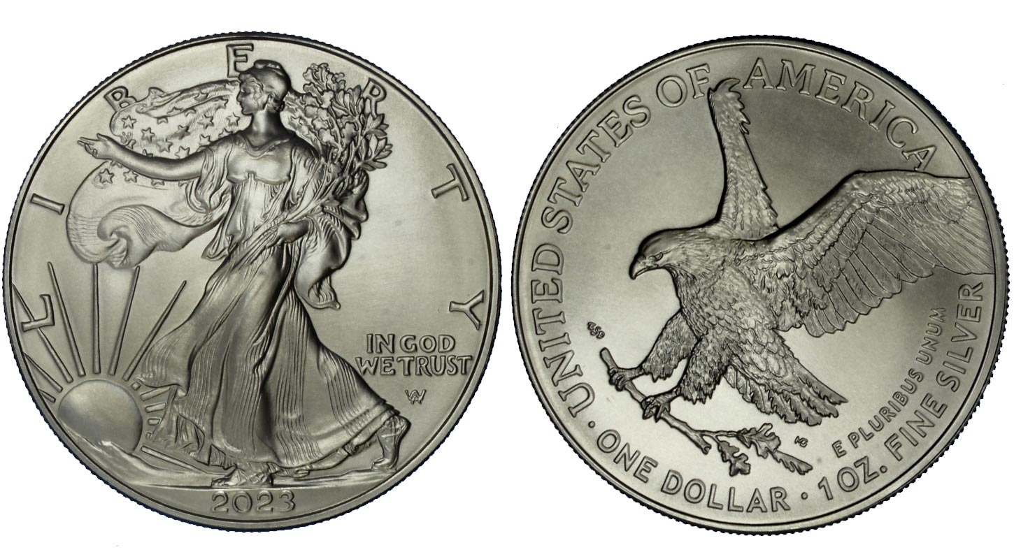 American Eagle Dollaro gr. 31,103 in ag. 999/000 - Lotto di 10 pezzi 