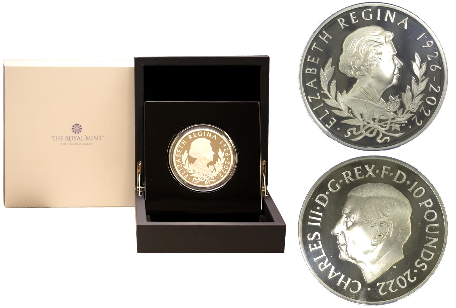"Queen Elizabeth II Memorial" - Moneta da 10 pounds gr. 156,30 in ag 999/000