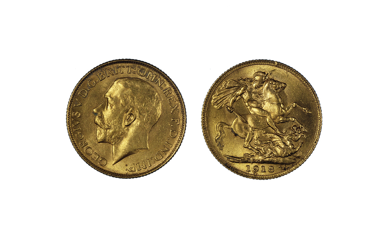 Giorgio V - Sterlina gr.7,98 in oro 917/ - Zecca di Bombay