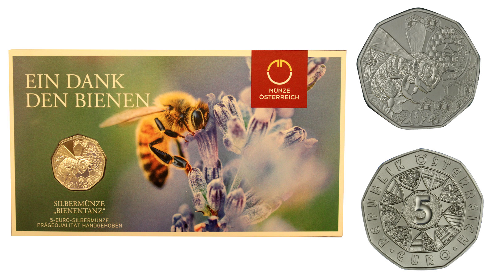 "Waggle Dance - danza delle api" - Moneta da 5 euro gr. 8,41 in ag. 925/000