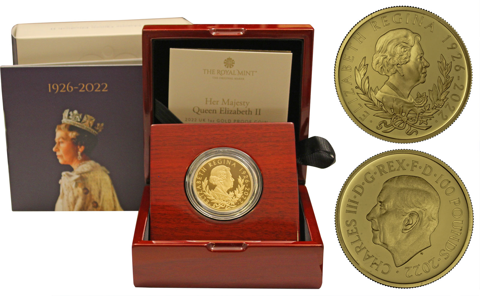 "Memoriale della Regina Elisabetta" - 100 pounds gr. 31,21 in oro 999/000