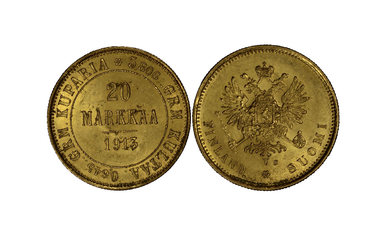 Zar Nicola II - 20 markkaa gr. 6,45 in oro 900/