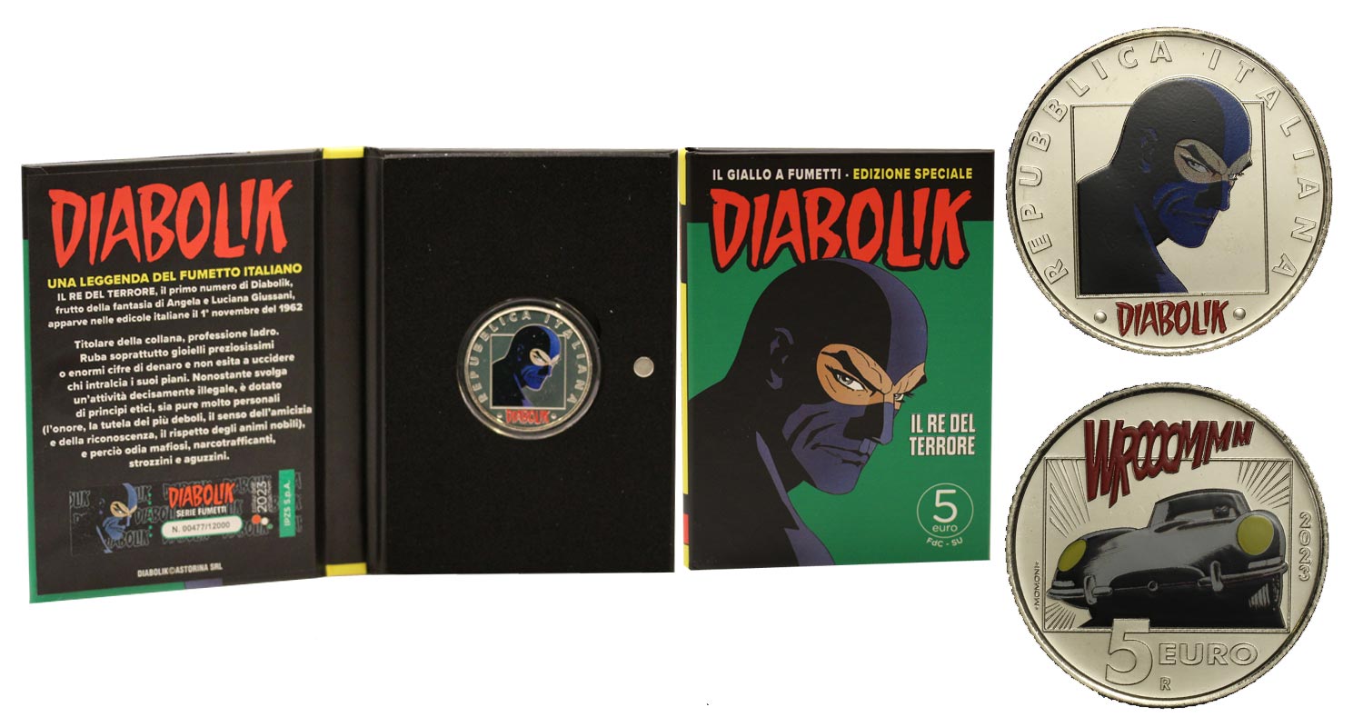 "Serie Fumetti: Diabolik" - 5 Euro  - Tiratura 12000 pezzi