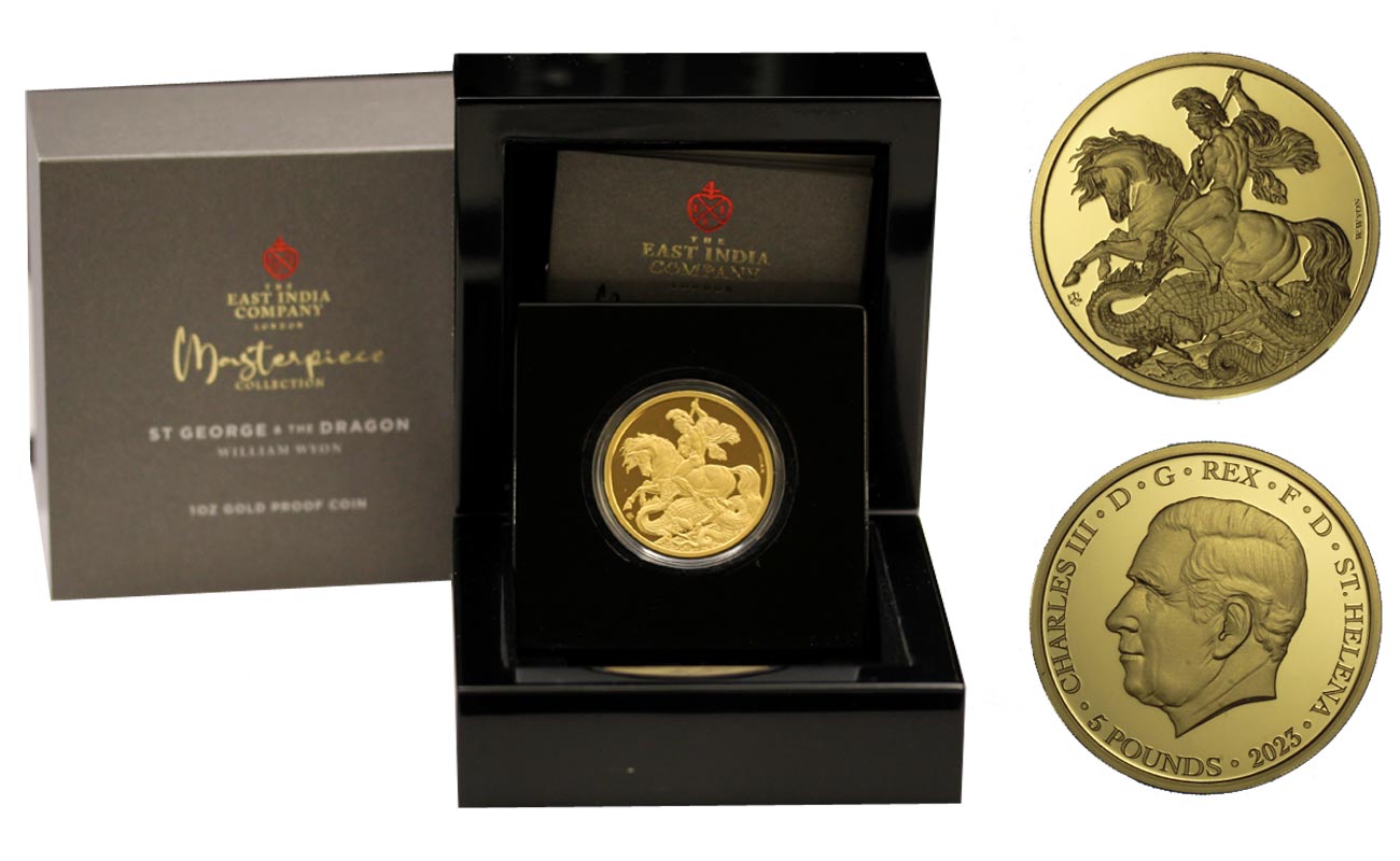 "S.Giorgio e il drago" - 5 pounds gr. 31,103 in oro 999/000 - Tiratura 200 pezzi