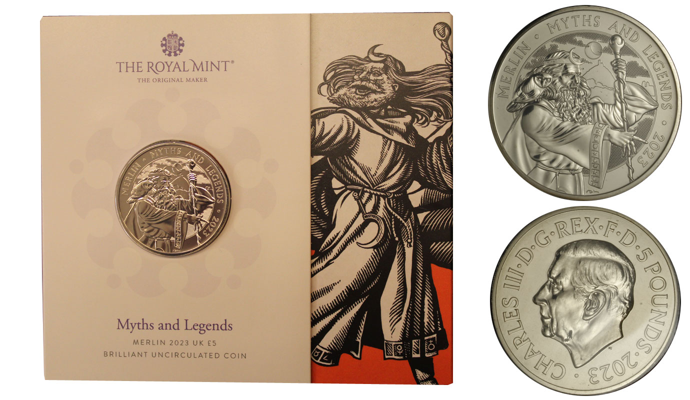 "Miti e Leggende - Merlino" - Moneta da 5 sterline in nickel 