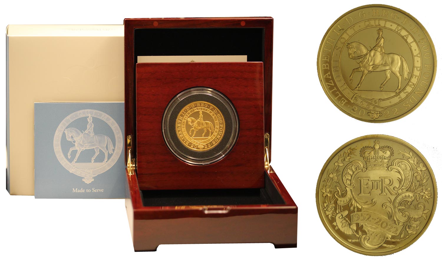 "Giubileo di Platino - 70° Anniv. Regno" - 500 pounds gr. 156,30 in oro 999/000 - Tiratura 120 pezzi