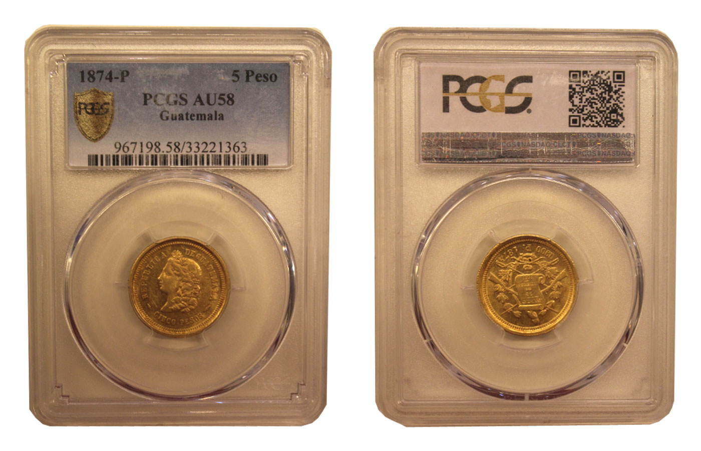 5 pesos gr. 8,06 in oro 900/ in slab