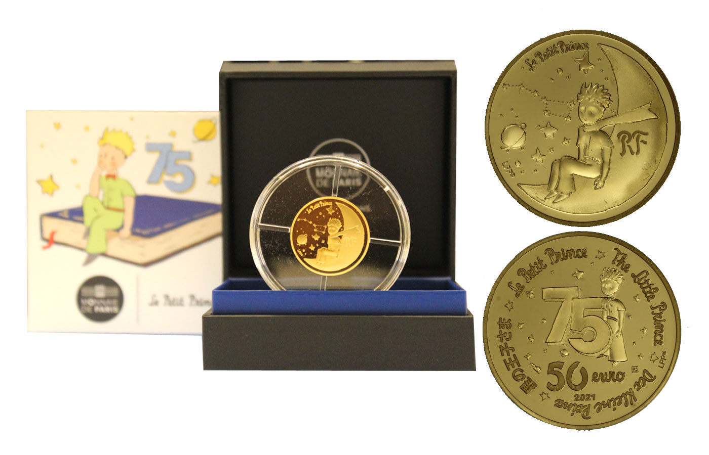 "Il Piccolo Principe sulla luna " - 50 euro gr. 7.78 in oro 999/ - Tiratura 2000 pezzi