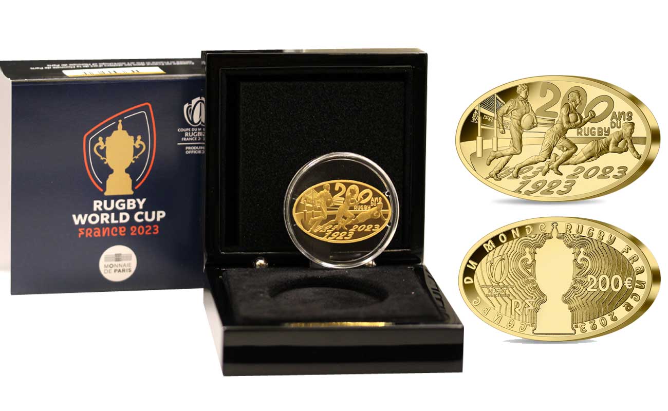 "Rugby World Cup" - 200 euro gr. 31.10 in oro 999/ - Tiratura limitata 250 pezzi