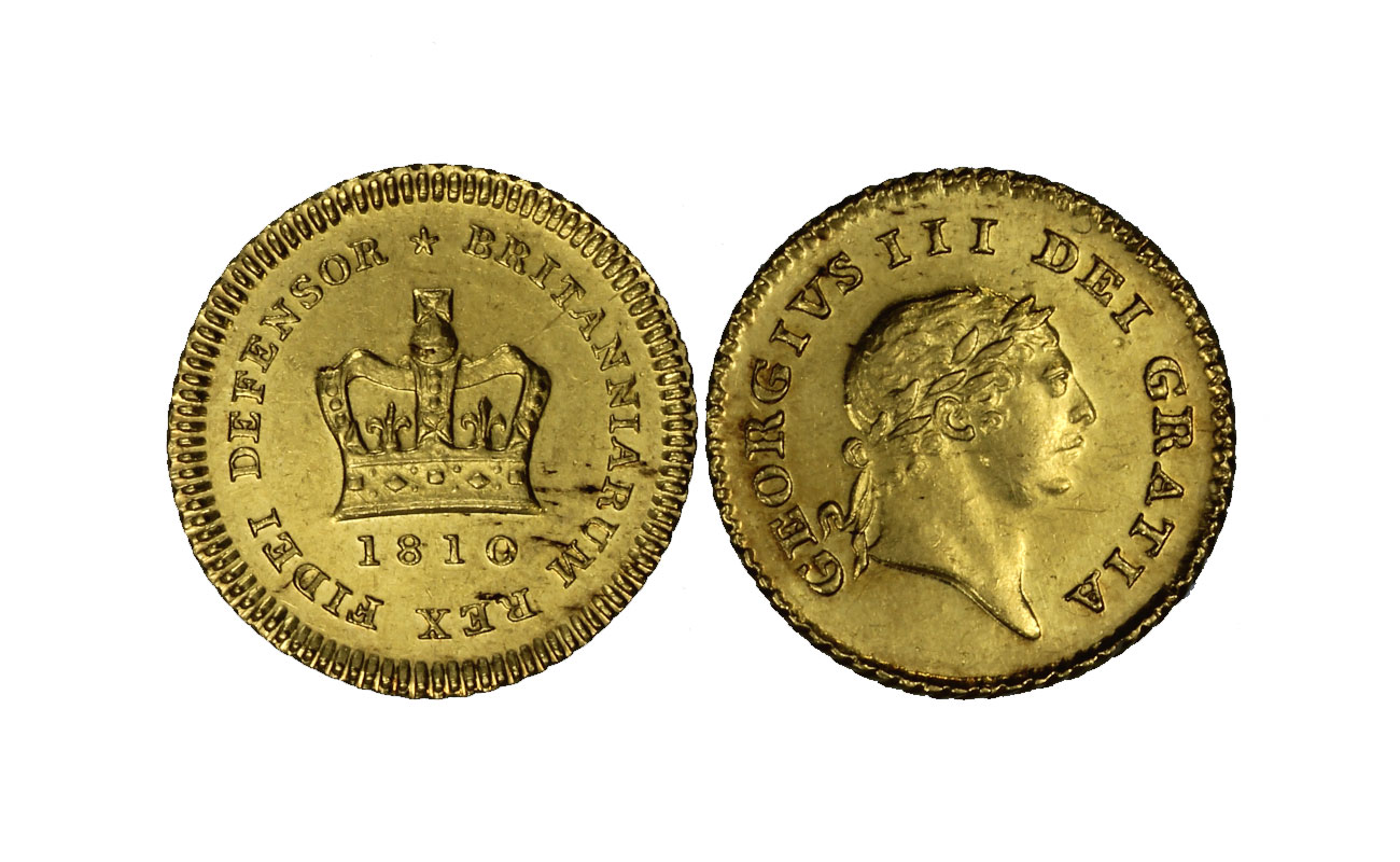 Re Giorgio III - 1/3 guinea gr. 2,78 in oro 917/