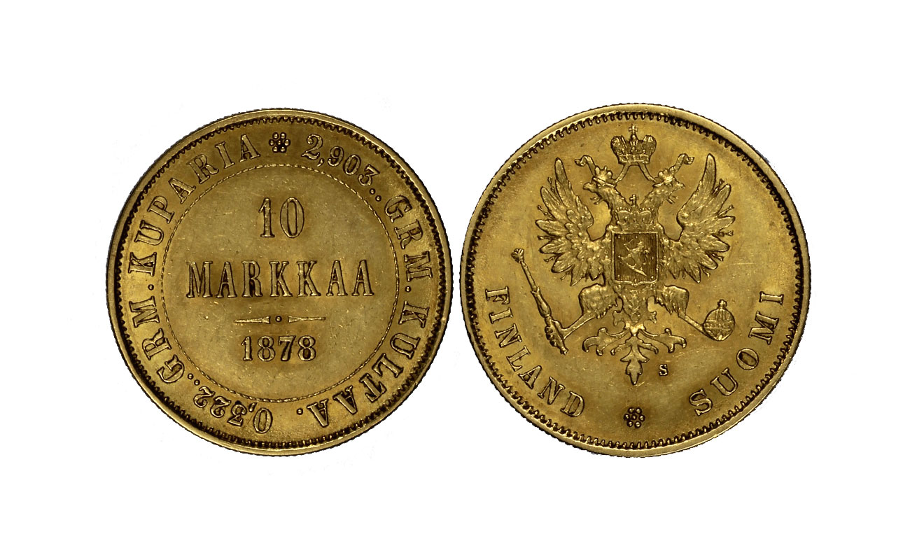 Zar Alessandro II - 10 marchi gr. 3,22 in oro 900/
