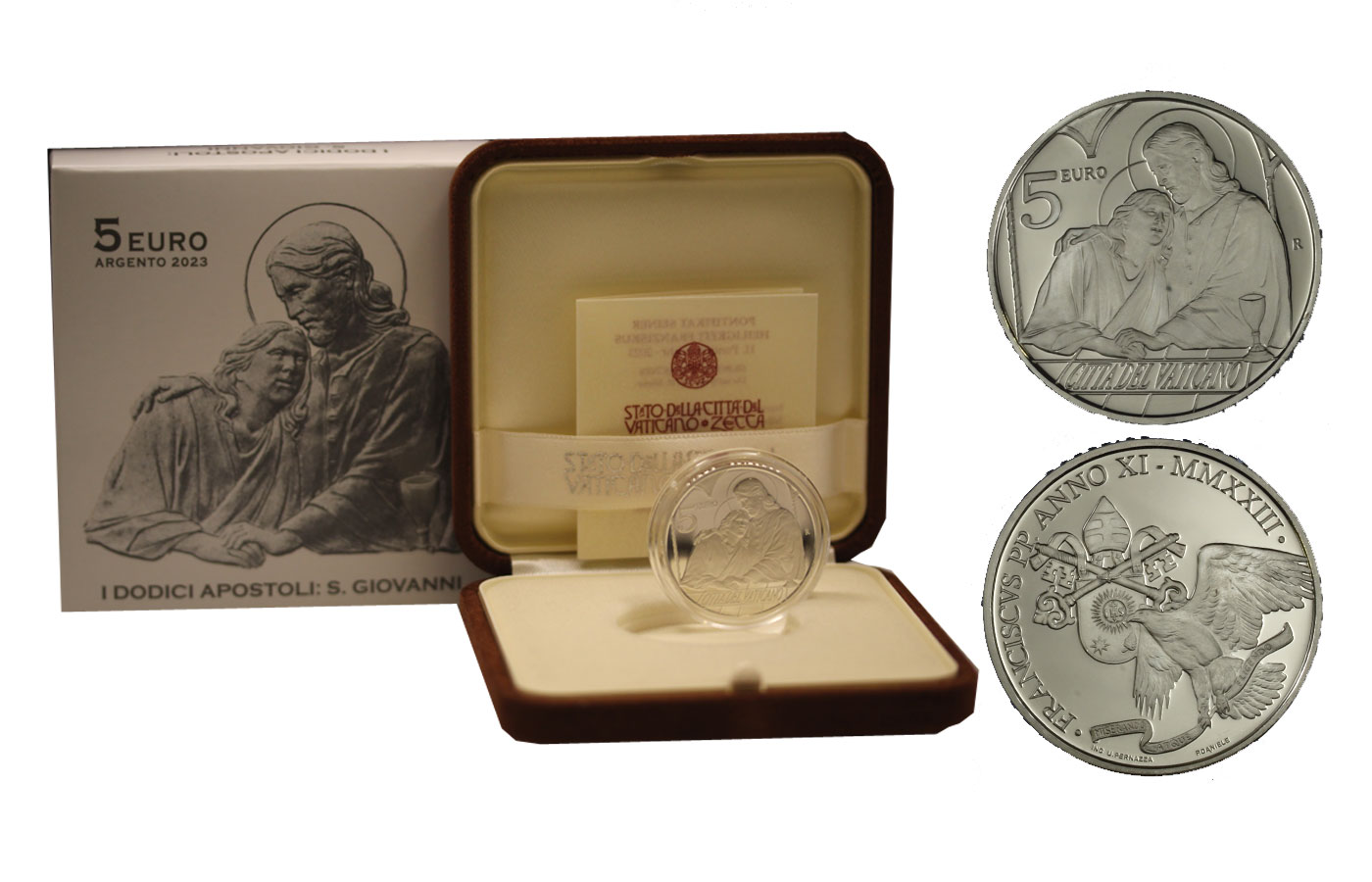 "San Giovanni" - Papa Francesco - 5 euro gr. 18,00 in arg. 925/°°° - tiratura limitata 3300 pezzi
