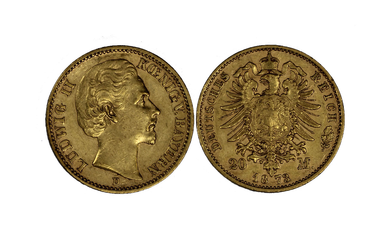Re Ludwig II - 20 Marchi gr. 7,97 in oro 900/