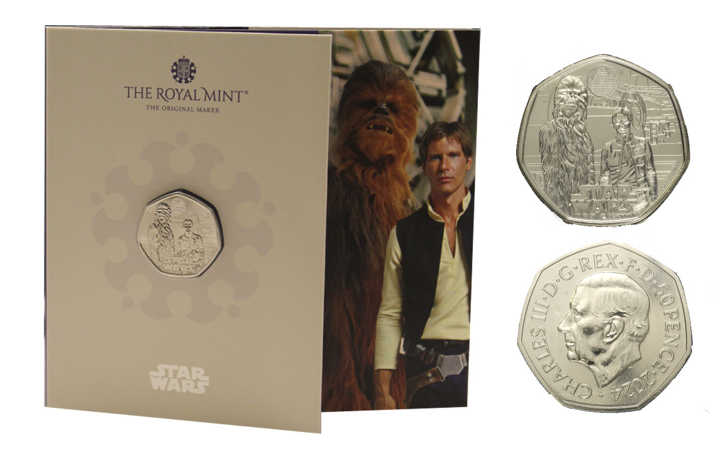 "Star Wars: Han Solo e Chewbacca" - Re Carlo III - 50 pence - In folder